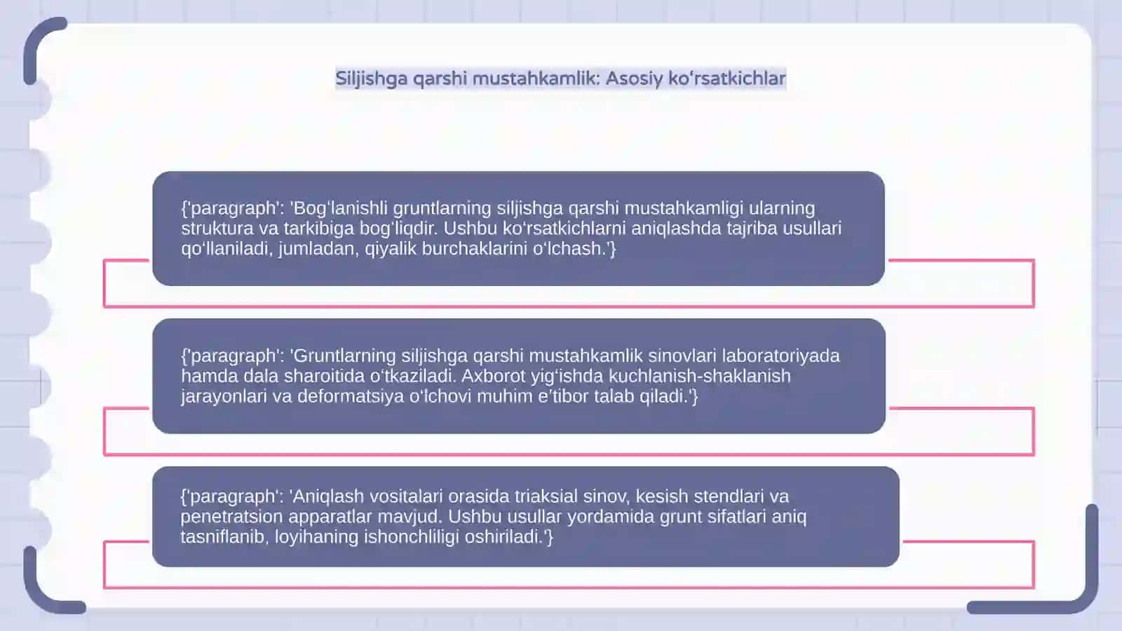 Bogʻlanishli gruntlarning siljishga qarshi mustahkamligini aniqlashga oid usullar 4