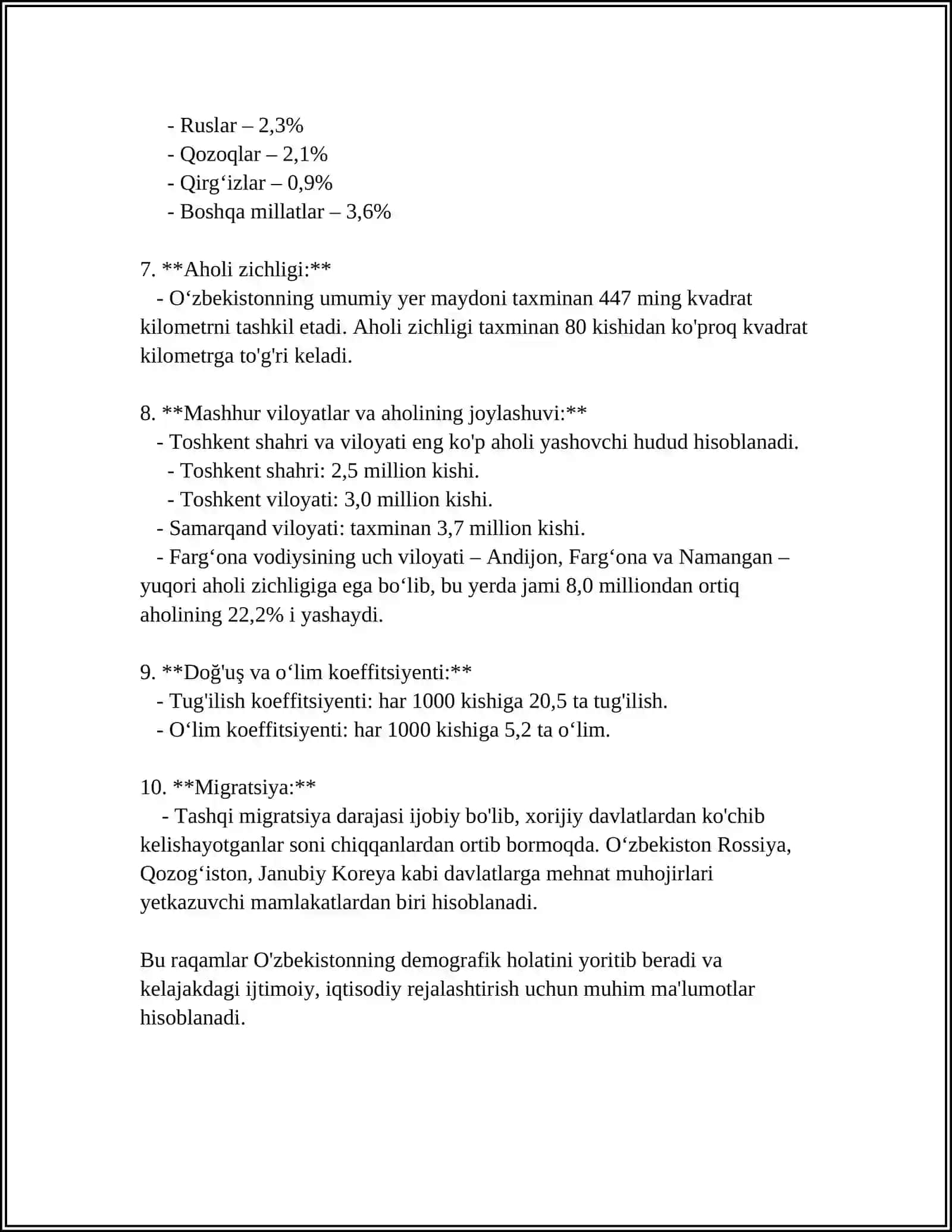 OʻZBEKISTON AHOLI SONI VA TARKIBI STATISTIKASI 4
