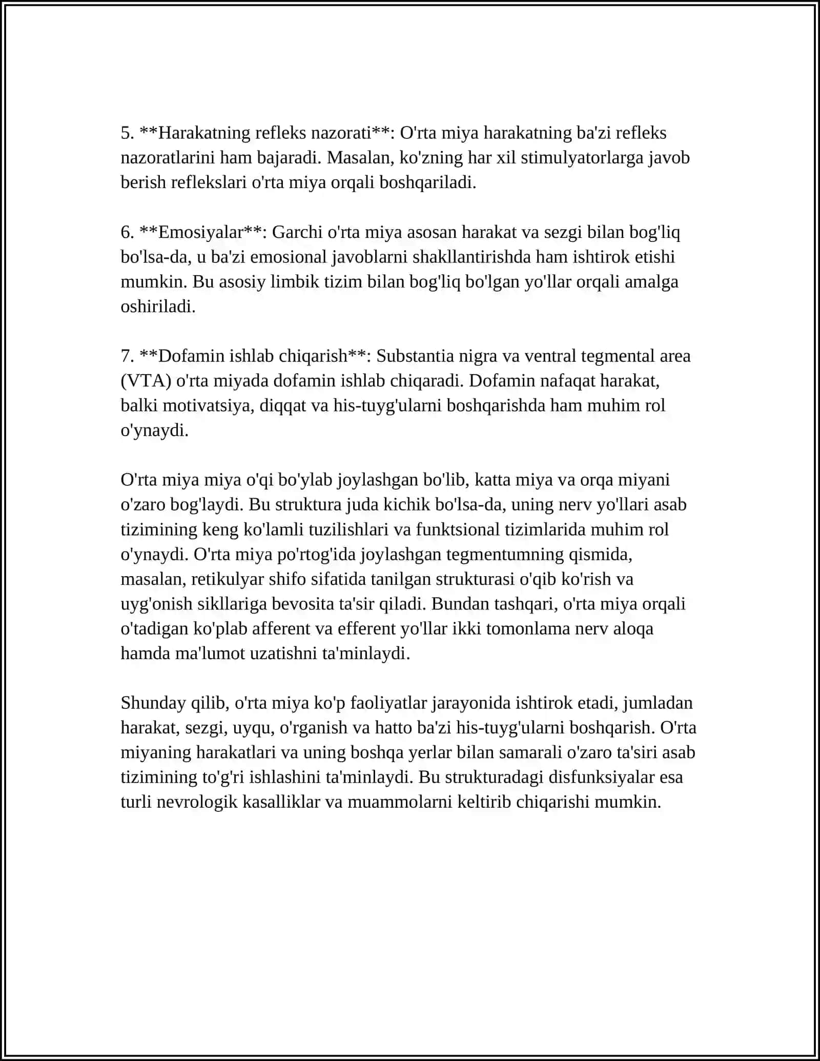 MUSTAQIL ISH Mavzu: O’RTA MIYA, ORALIQ MIYA, OXIRGI MIYA, MIYA PO’STLOG’INING TUZILISHI, JOYLASHISHI 4
