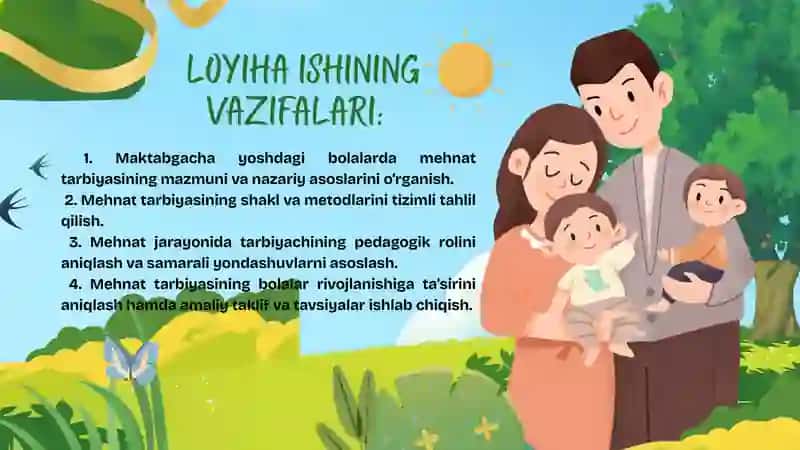 Maktabgacha ta`lim tashkilotlarida ta`lim-tarbiya jarayonini tashkil etishda mehnat tarbiyasining o`rni 4