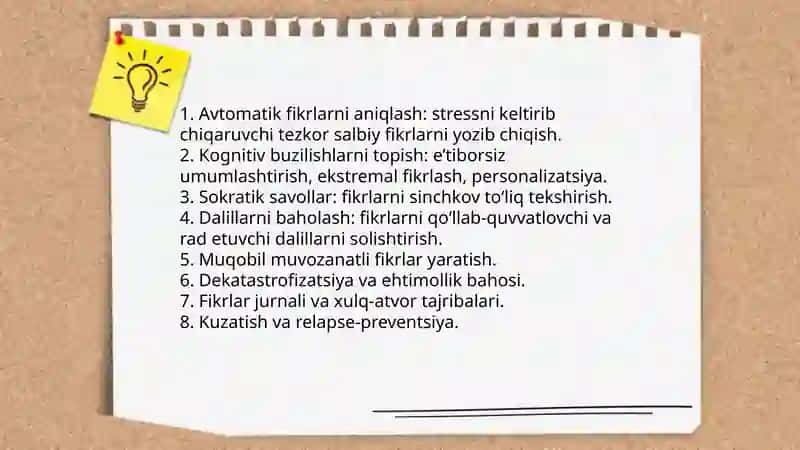 Stressni boshqarishdagi psixologik metodlar 4