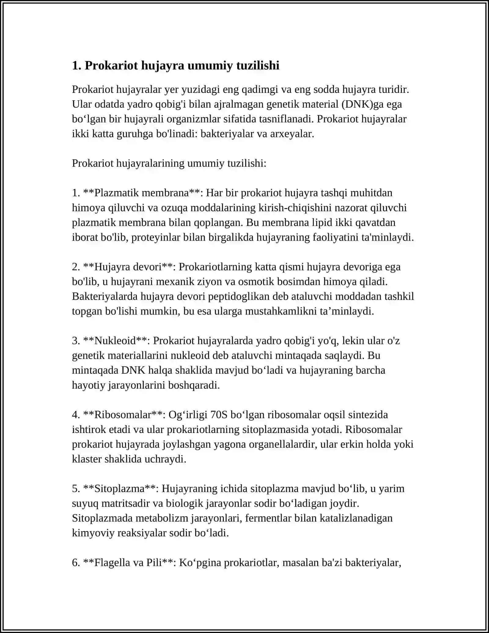 PROKARIOT HUJAYRALAR (BAKTERIYA SIANOBAKTERIYALAR) 4