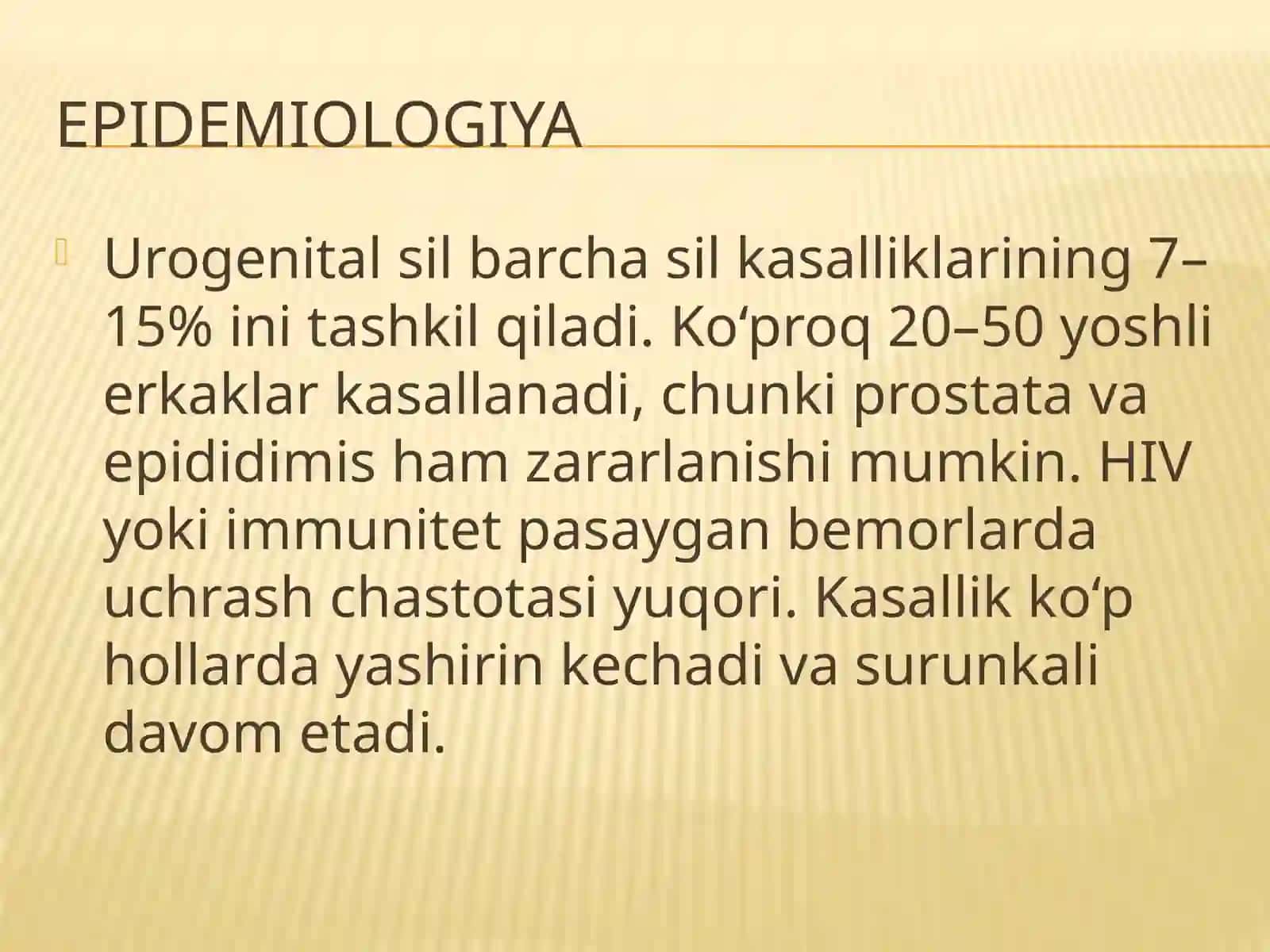 Buyraklar va siydik-tanosil a'zolari sili 4