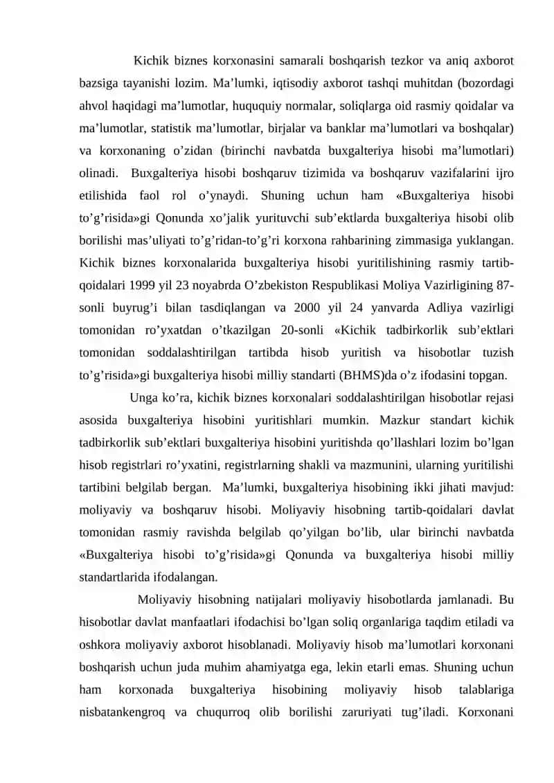 Kichik biznesda buxgalteriya hisobini tashkil etish 4
