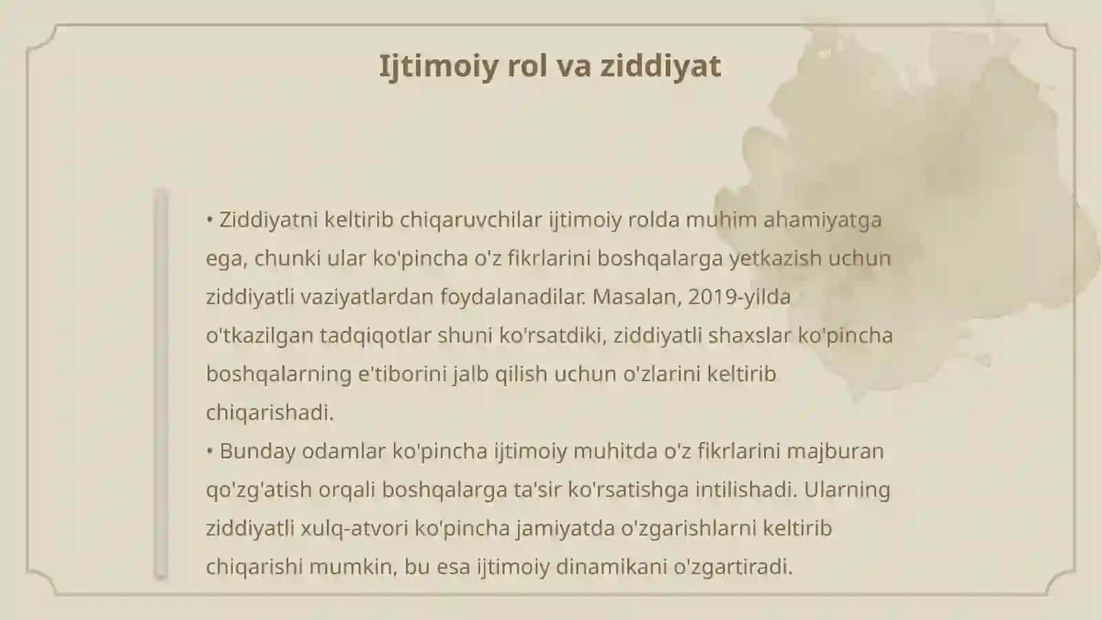 Ziddiyatni keltirib chiqarishga moyil boʻlgan odamlar tipologiyasi 4