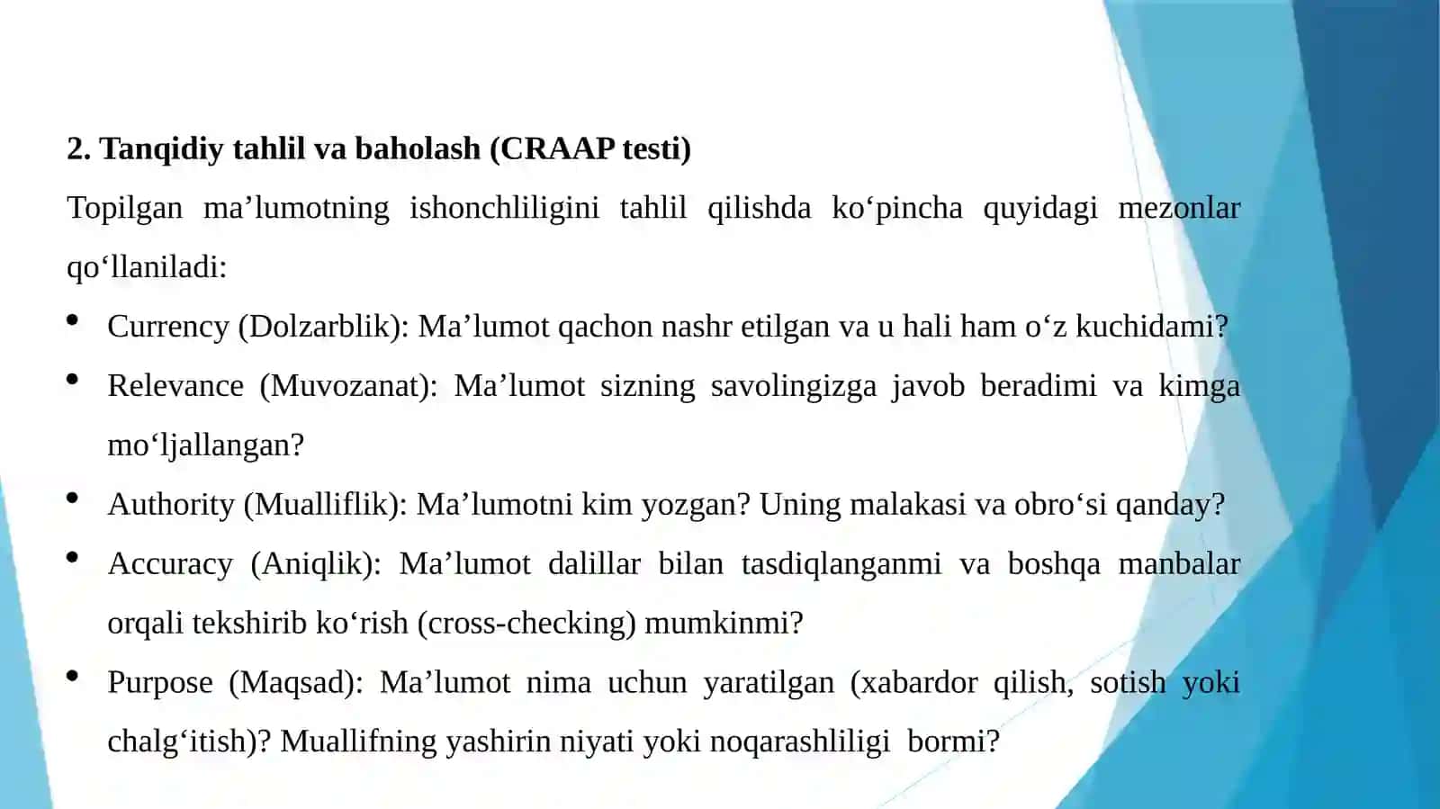 9-MA’RUZA: AXBOROTNI IZLASH VA TAHLIL QILISH 4