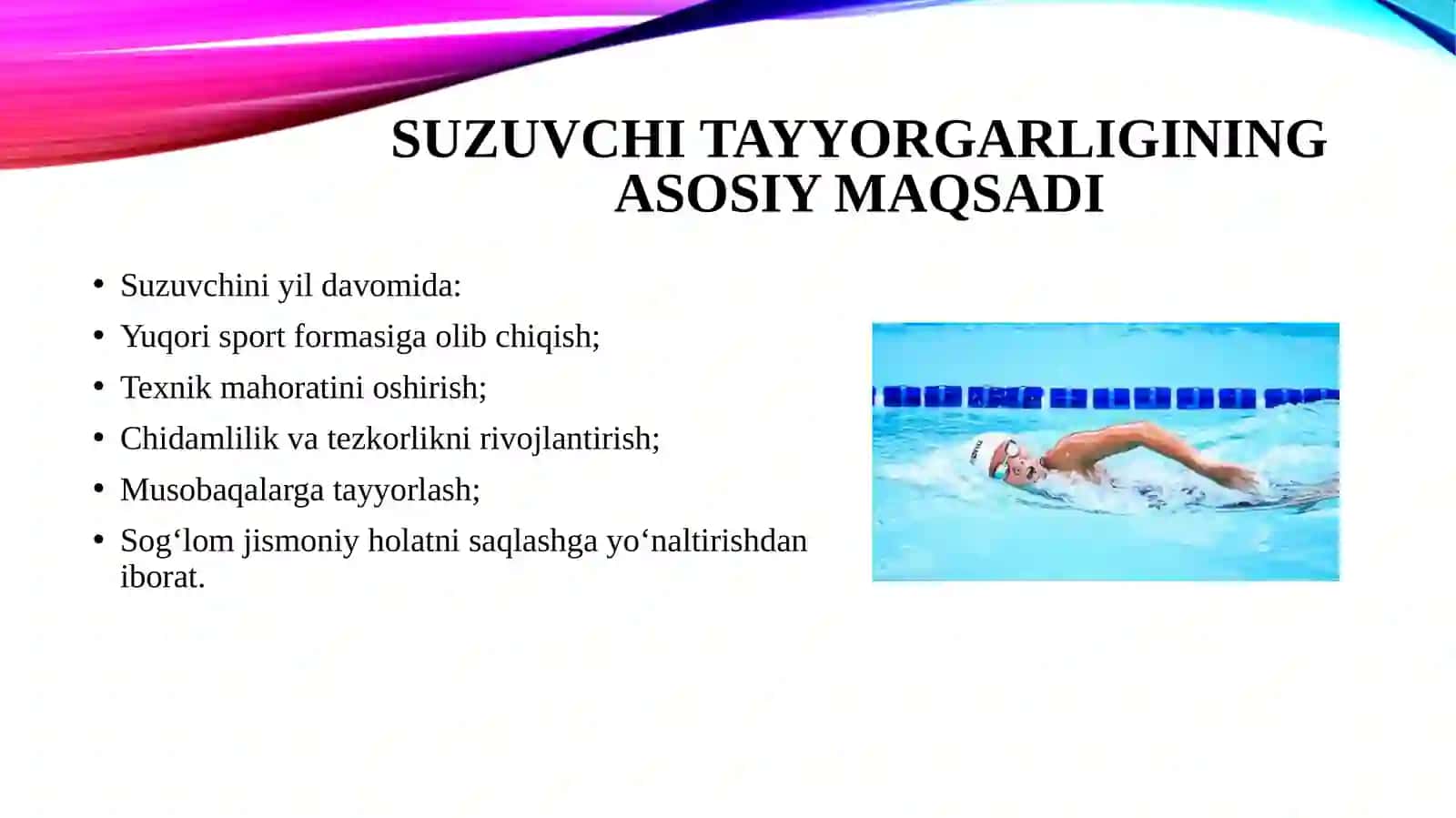 Yil davomida suzuvchi tayyorgarligini tuzish va rejalashtirish 4