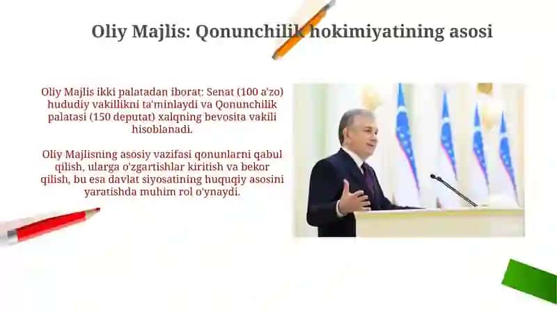 O'zbekiston Konstitutsiyasida davlat hokimiyatini amalga oshirishga doir normalar 4