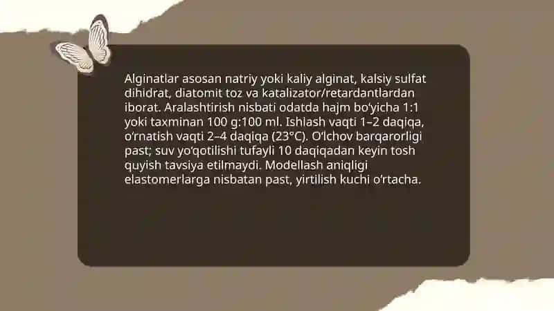 Stomatologiya laboratoriyasida ishlatiladigan yordamchi xom ashyolar tasnifi 4