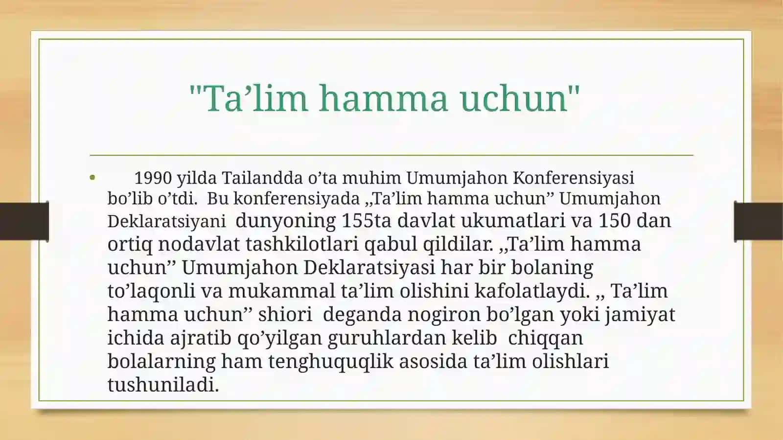 Inklyuziv taʼlimni barcha uchun ochiq boʻlish tamoyili 4