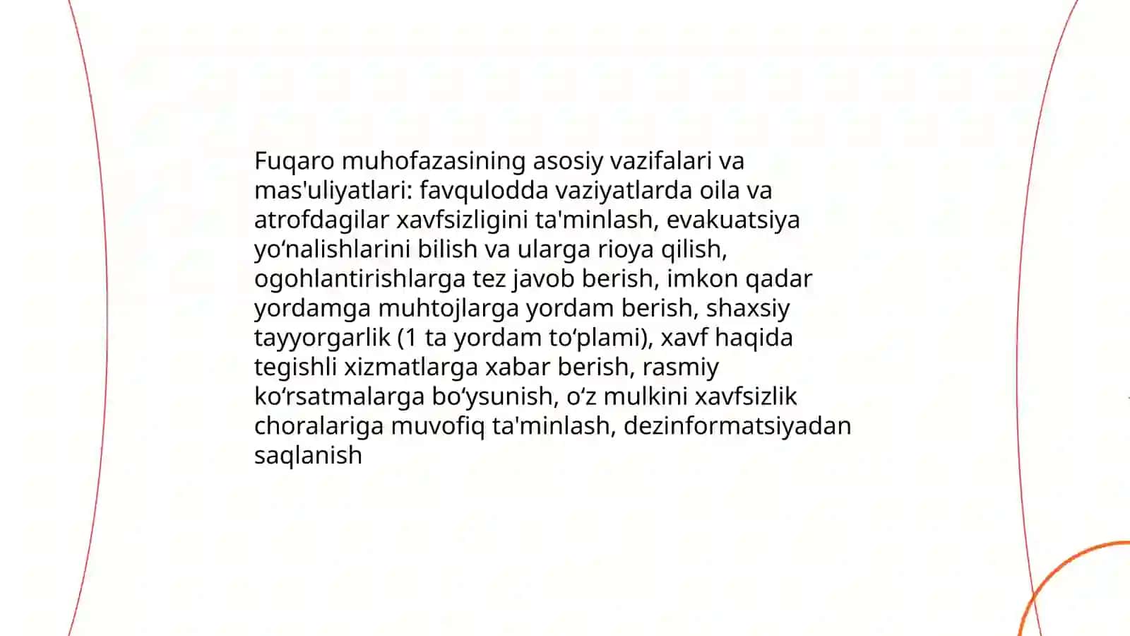 Favqulodda vaziyatlarda fuqaro muhofazasining vazifalari 4