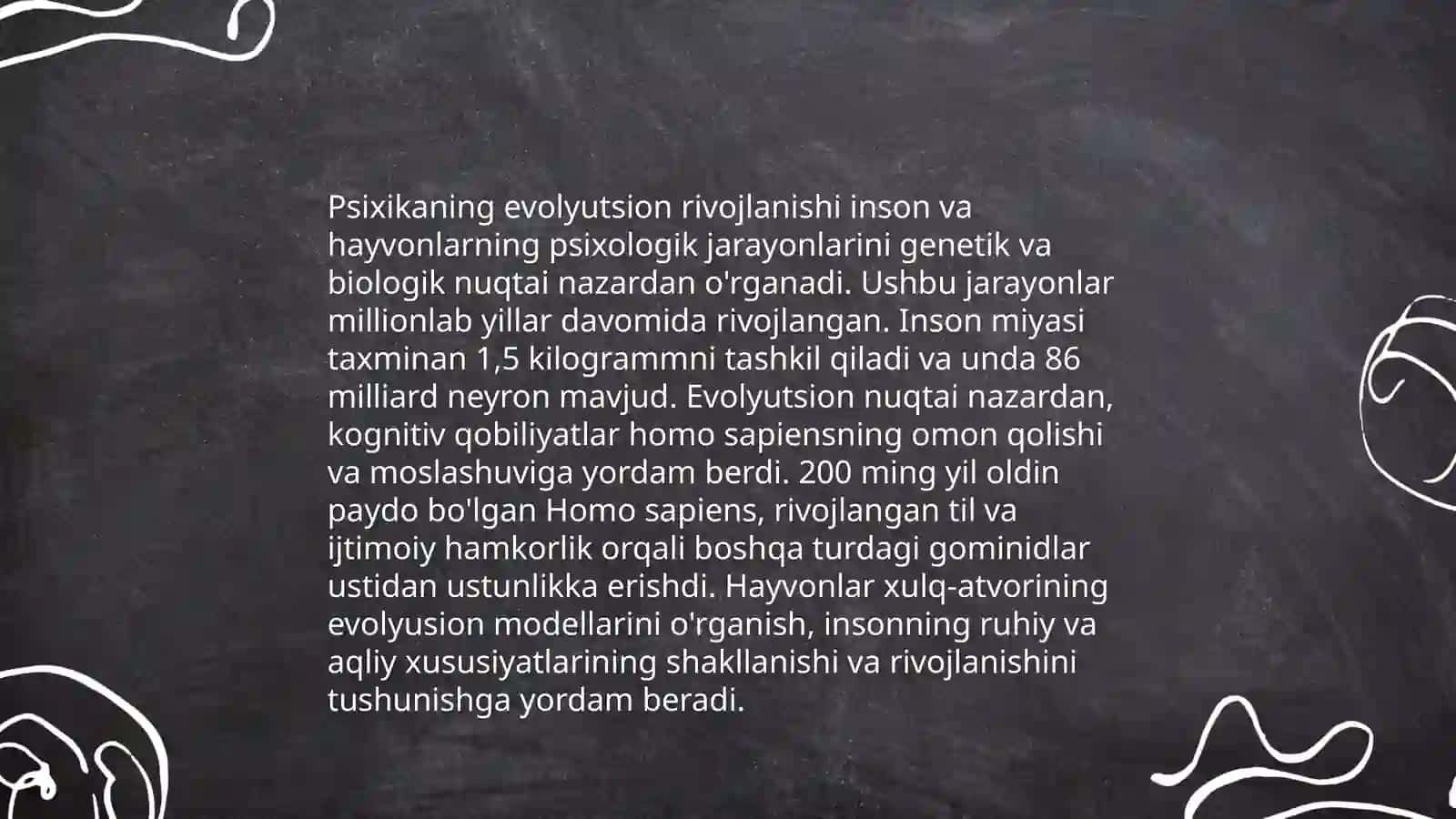 Ong tuzilmasi toʻgʻrisida tushuncha.Odam psixikasining paydo boʻlishi va taraqqiyoti 4