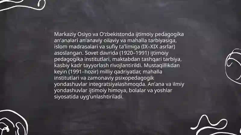 Ijtimoiy pedagogik fani rivojlanishining madaniy tarixiy asoslari 4