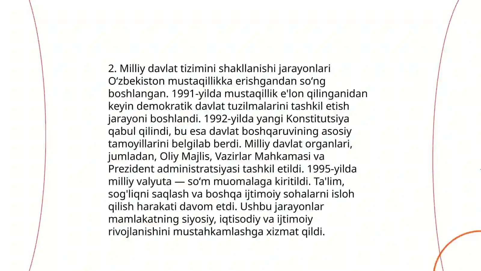 O'zbekistonning eng yangi tarixi oʻquv fanining predmeti maqsad va vazifalari. Fanning oʻrganishning nazariy uslubiy asoslari 4