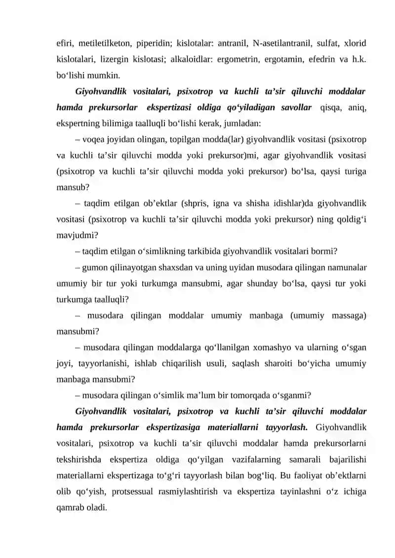 Giyohvandlik vositalari va psixotrop moddalar haqida umumiy ma'lumot 4