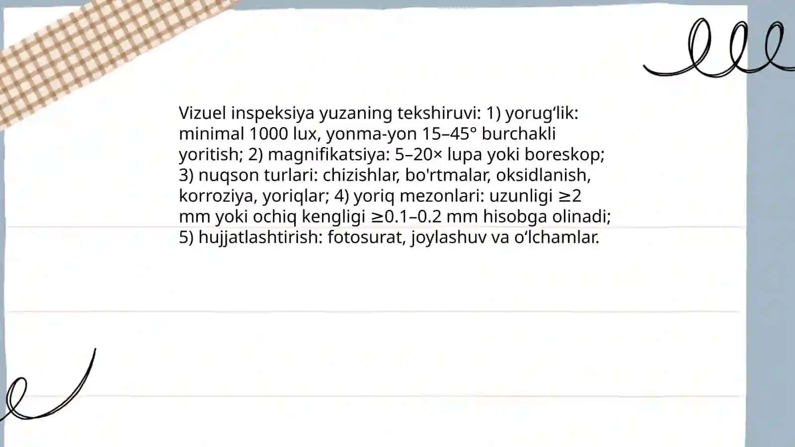 Reflektor sohasini tekshirish usullari 4