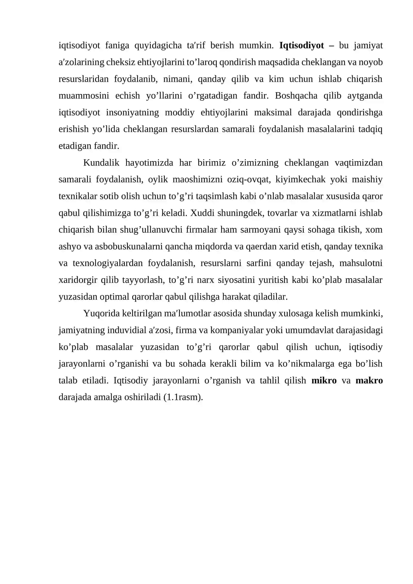 Mikroiqtisodiyot” fаnining mаzmuni, prеdmеti vа o’rgаnish usullаri 2026 4