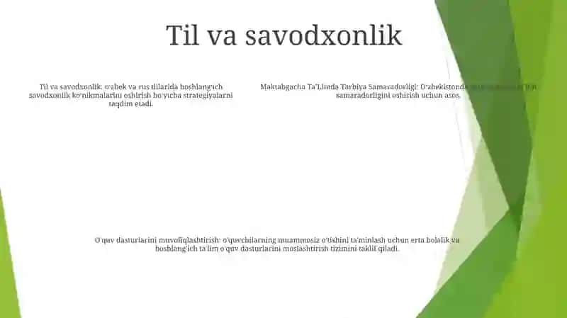 Maktabgacha TaʼLimda Tarbiya Samaradorligi 4