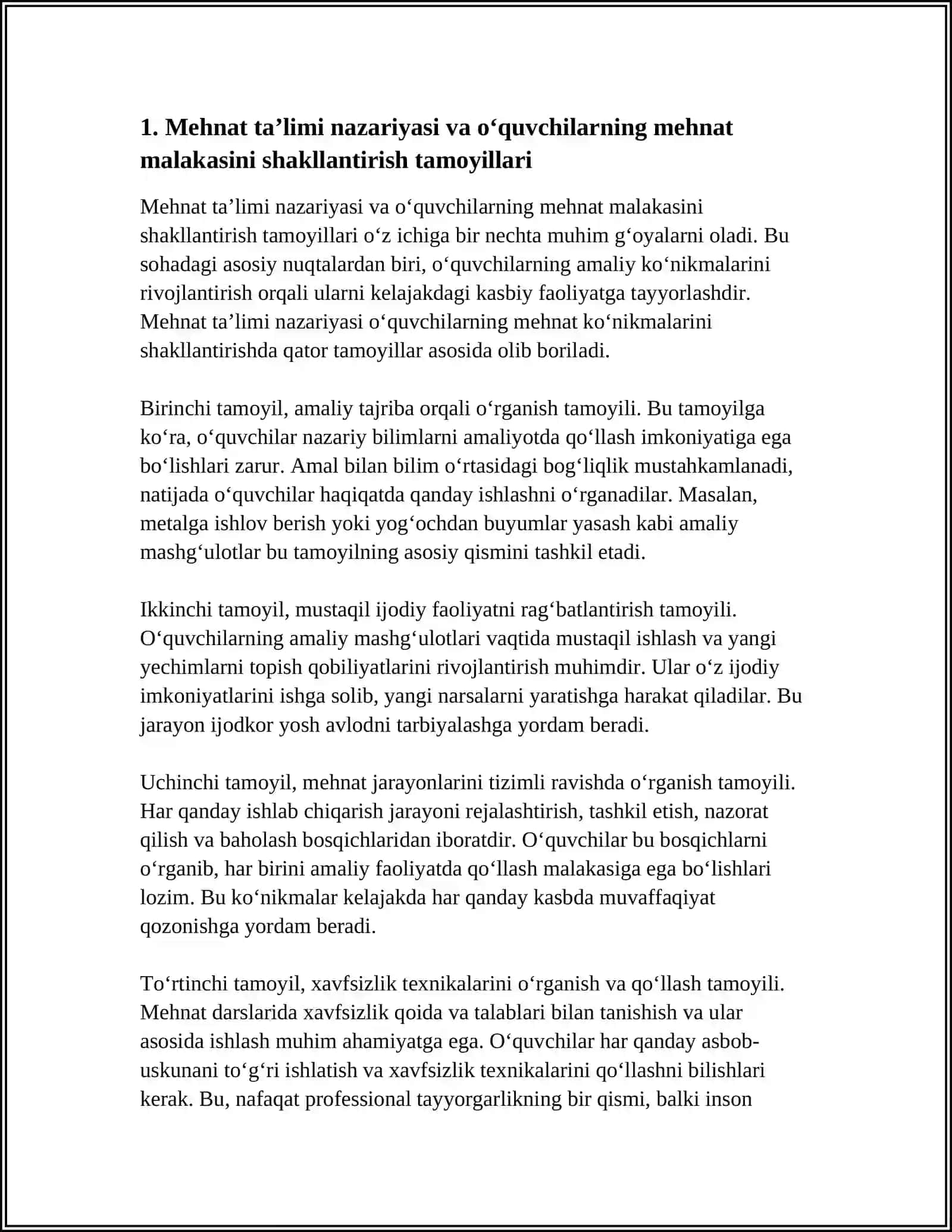 O‘QUVCHILARNING MEHNAT MALAKASINI SHAKLLANTIRISH 4