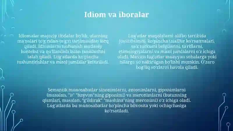 Lugʻat tarkibining shakli va maʼno munosabati jihatdan tavfsiflanishi 4
