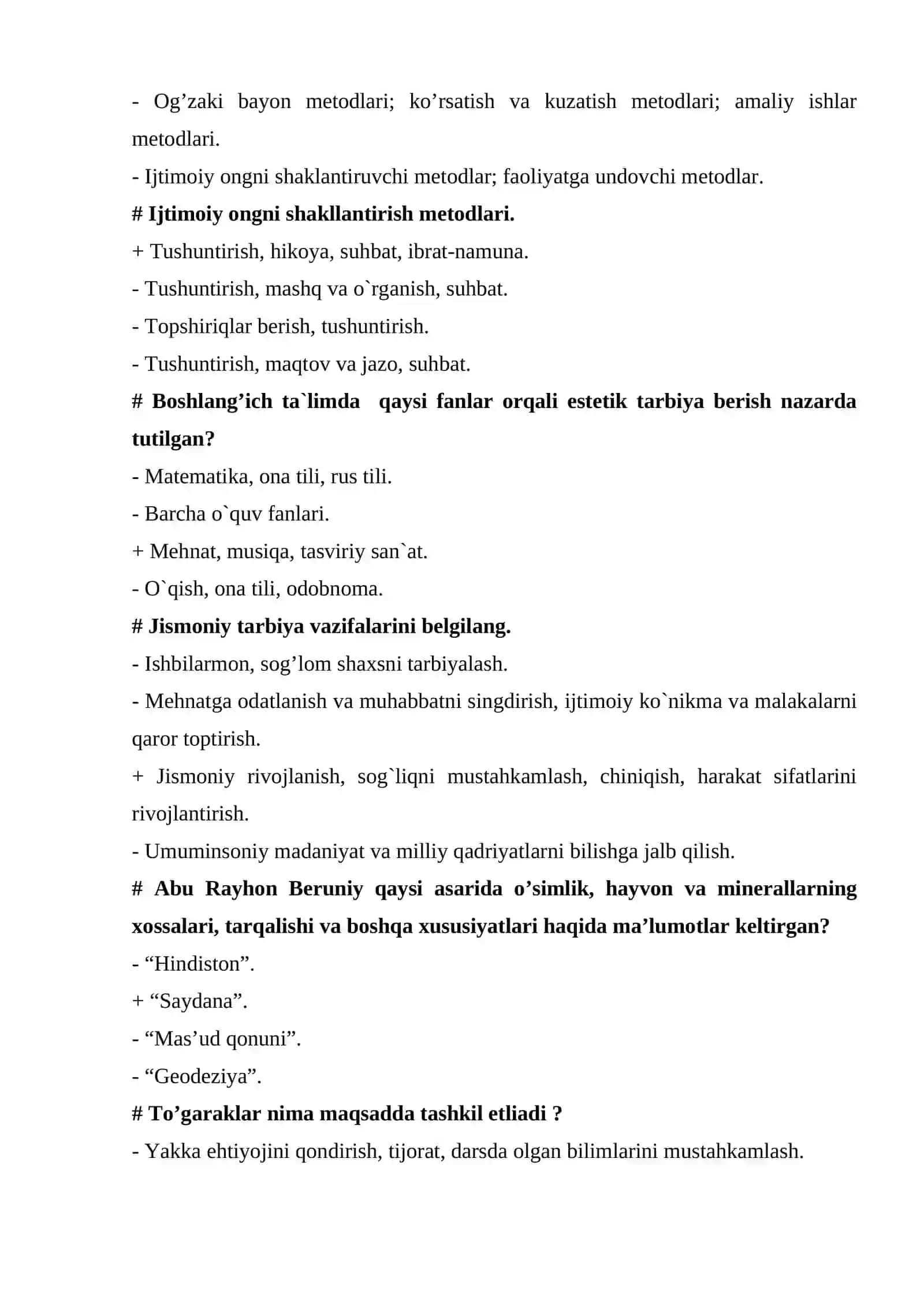 Umumiy pedagogika TEST yakuniy 200 ta 4