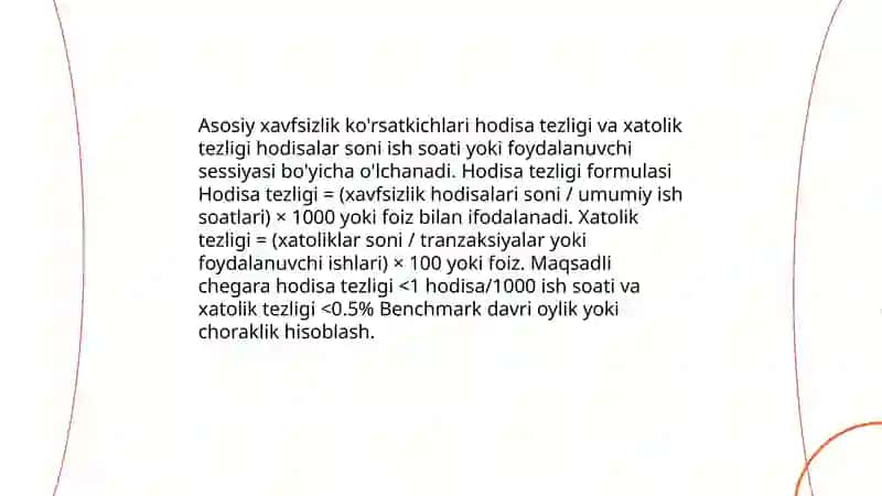 Xavfsizlik va foydalanish qulayligini koʻrsatkichlarini aniqlash 4