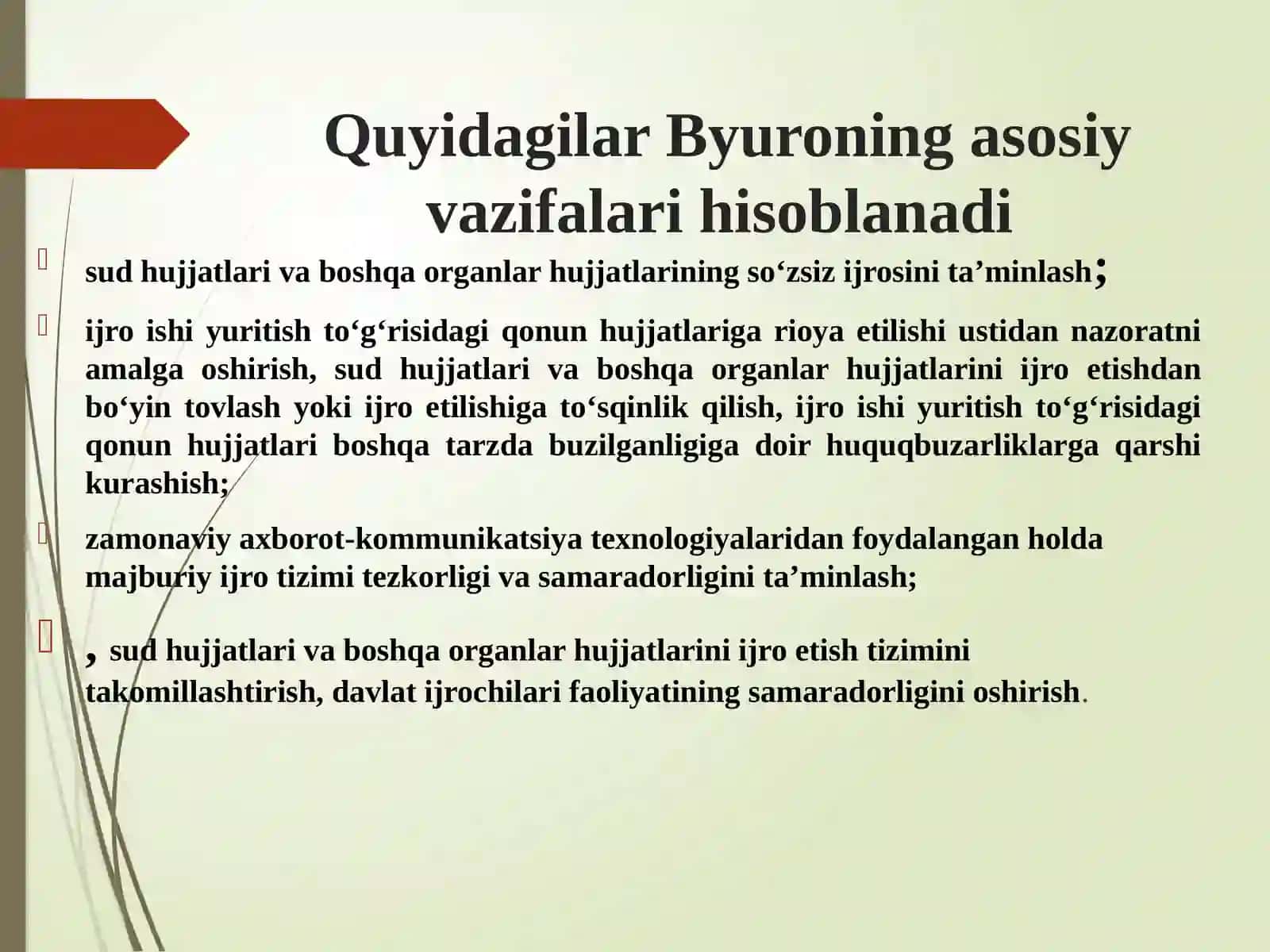 O‘zbekiston Respublikasi Bosh prokuraturasi huzuridagi Majburiy ijro byurosi 4