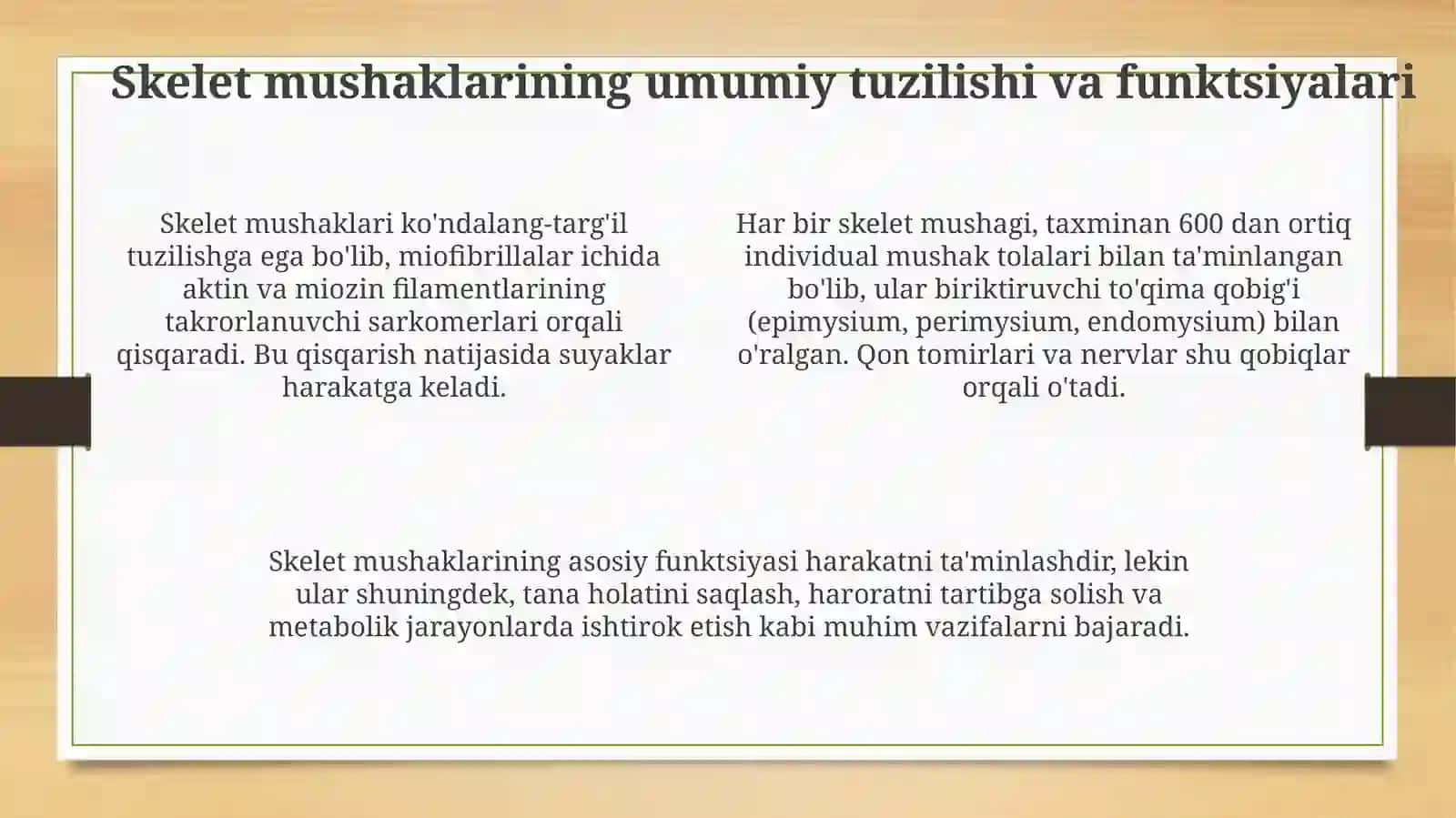 Ixtiyoriy harakat organlariga umumiy morfofunksional tavsif 4