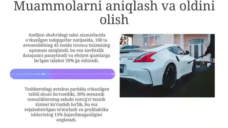 Transport vositasi ekspluatatsiyasida ishonchlilikni boshqarish 4