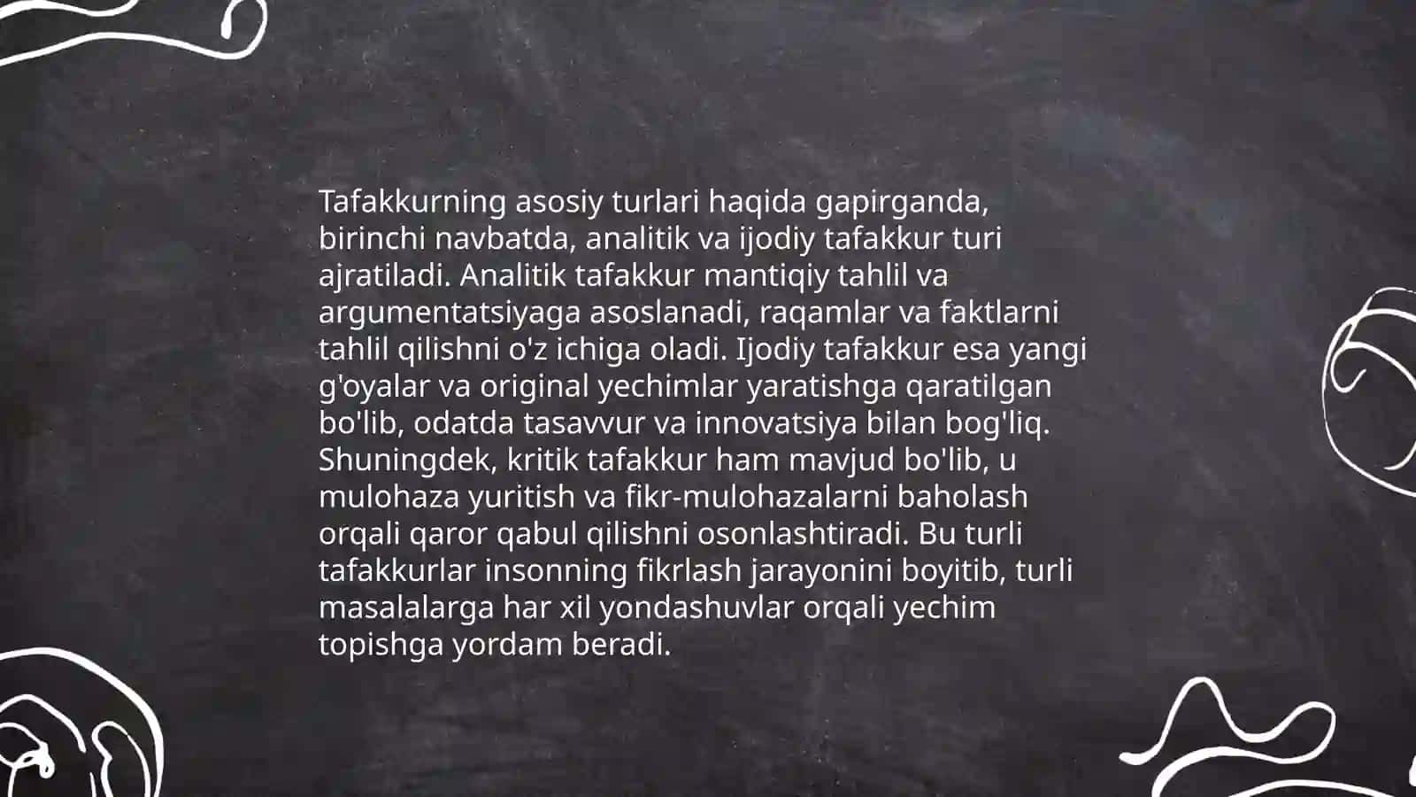 Taffakkur operatsiyalari ularning tasniflari 4