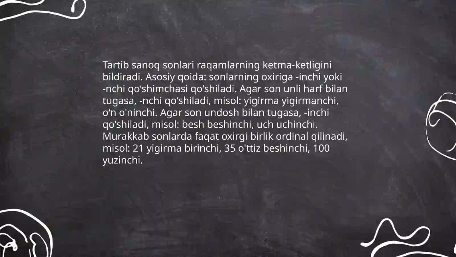 Asosiy (kardinal) sanoq sonlari 4