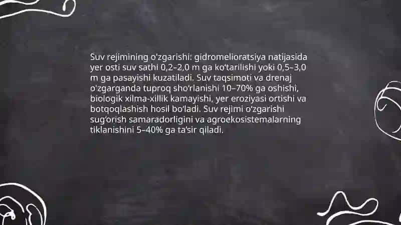 Melioratsiyaning tabiat komplekslariga tasiri 4