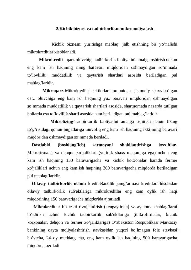 Kreditning moliyaviy faoliyati va kredit bilan ta'minlash shakllari 4