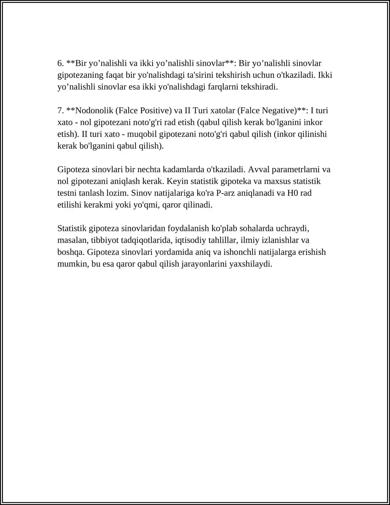 STATISTIK GIPOTEZALAR 4