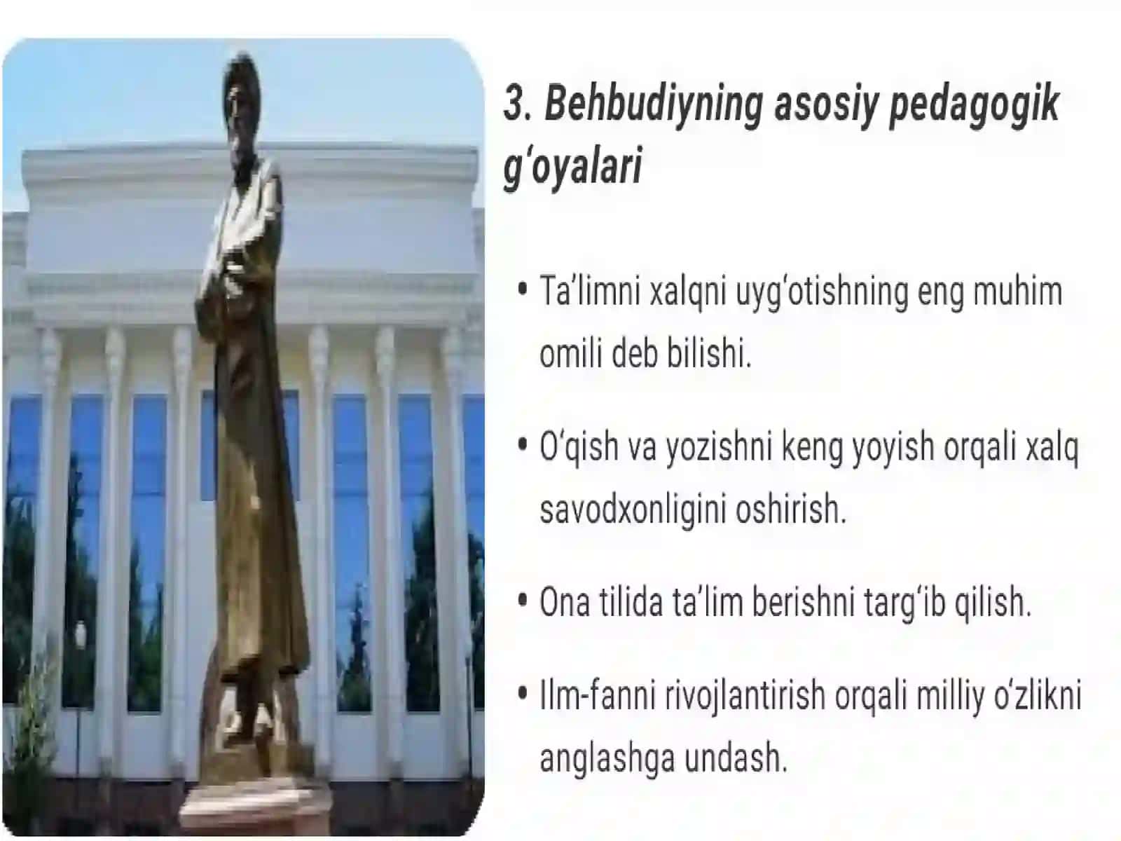 Mahmudxoʻja Behbudiyning pedagogikasiga qoʻshqan hissasi 4