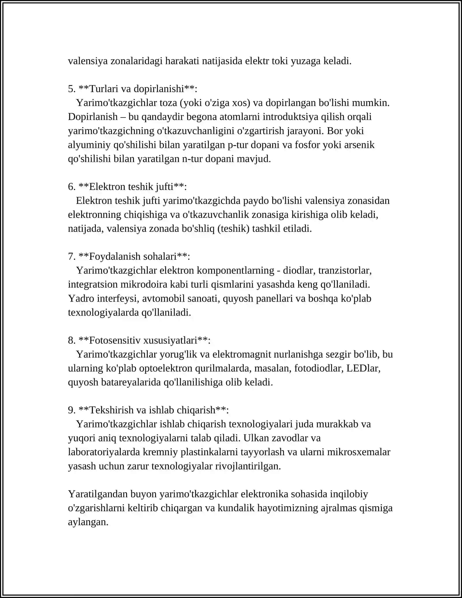 YARIMO‘TKAZGICHLARDA GENERATSIYA VA REKOMBINATSIYA JARAYONLARI 4