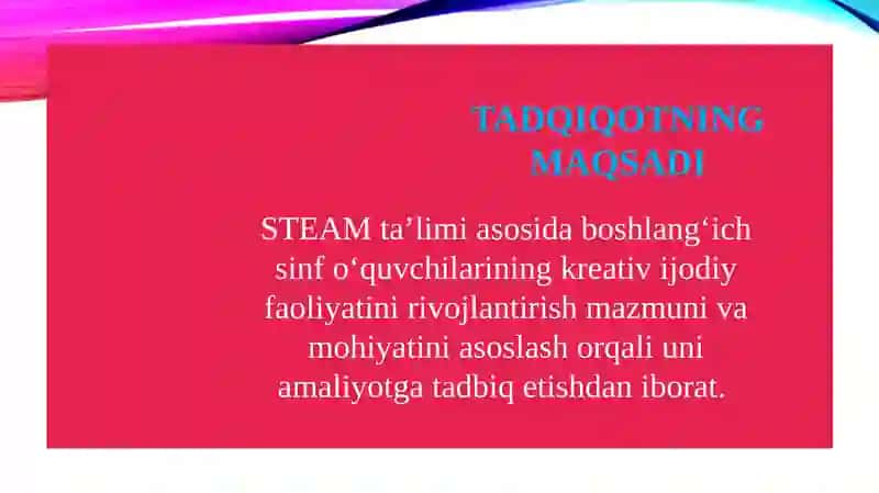 Ta'lim tarbiya nazariyasi va metodikasi (boshlang‘ich ta’lim)magistrlik darajasini olish uchun yozilgan 4