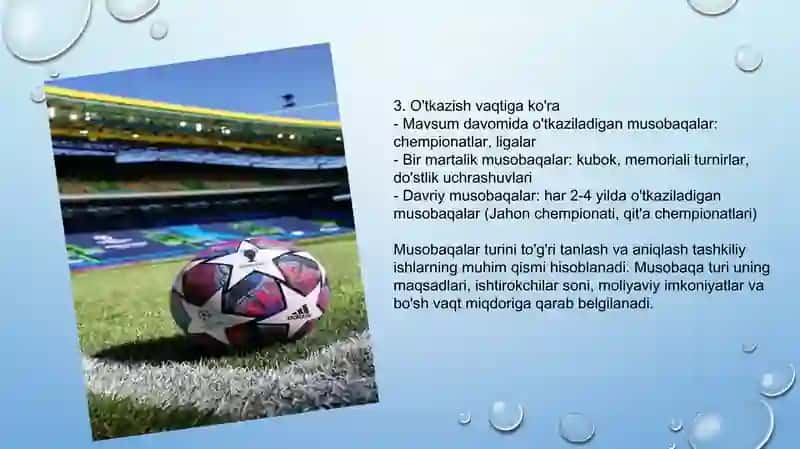 Futbol bo’yicha musobaqalarni tashkil qilish va o’tkazish qoidalari 4