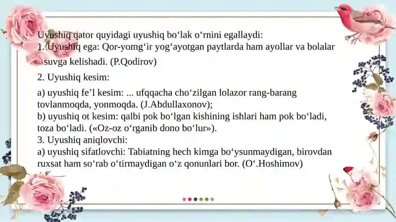 Gapning  uyushiq va ajratilgan boʻlaklari 4
