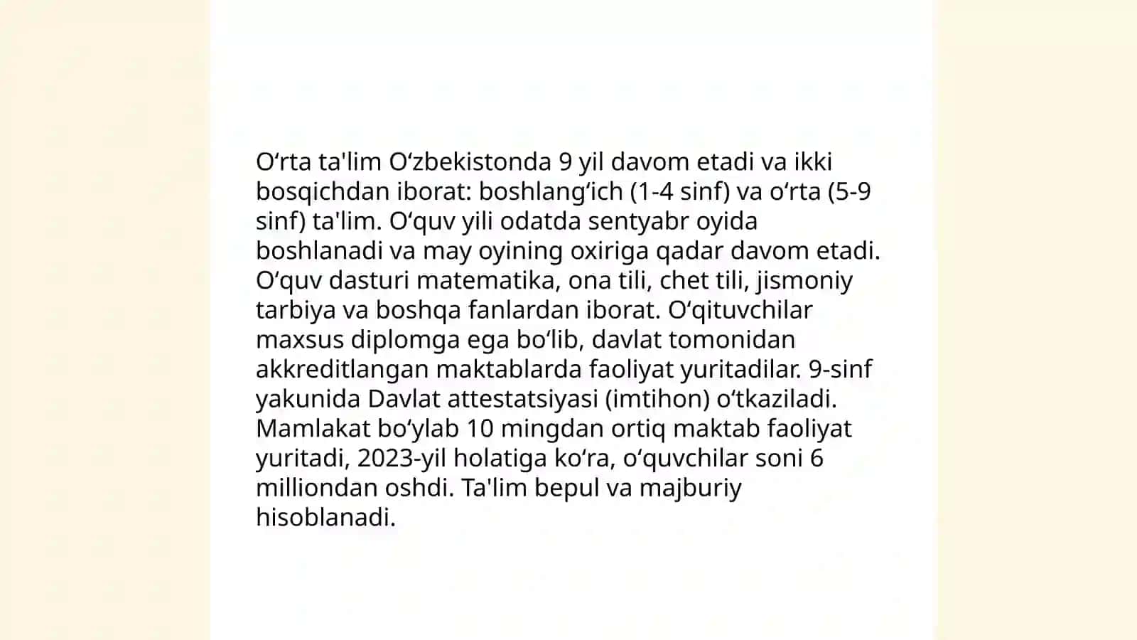 Boshlang'ich ta'lim darajasi 4