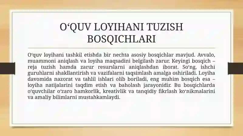Oʻquv loyihalarni texnologik jihatdan joriy mexanizmlari. 4