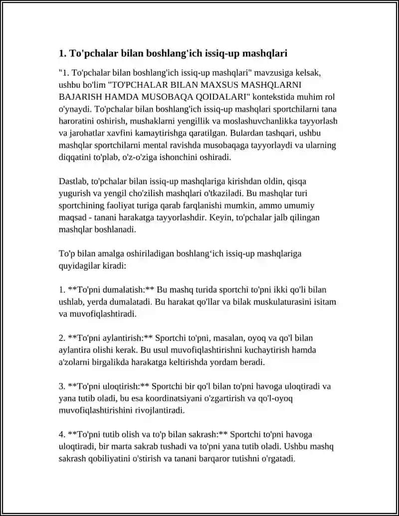 TO'PCHALAR BILAN MAXSUS MASHQLARNI BAJARISH HAMDA MUSOBAQA QOIDALARI 4