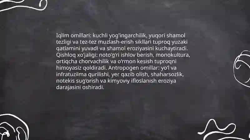 Tuproq eroziyasi va unga qarshi kurashish 4