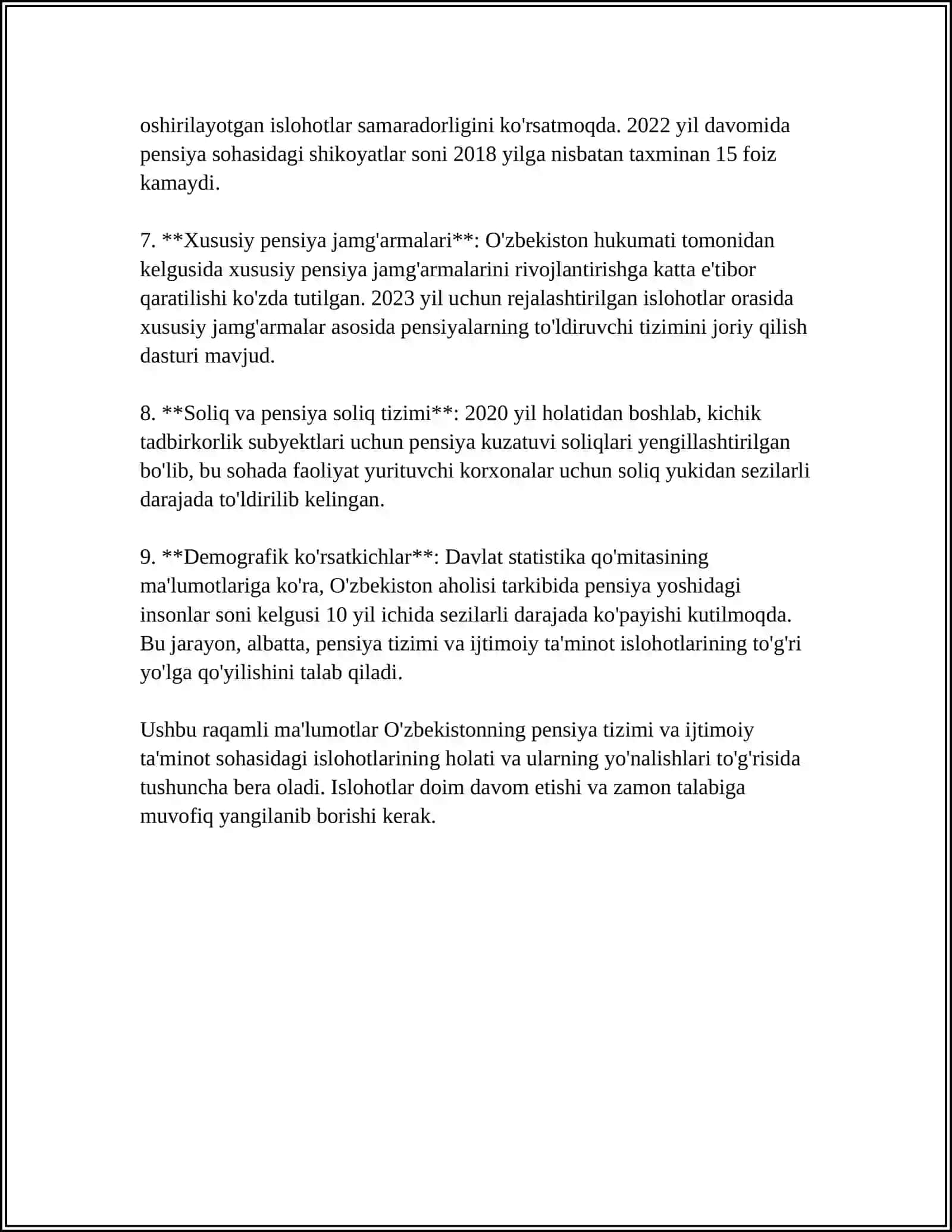 O'ZBEKISTON RESPUBLIKASIDA IJTIMOIY SOHADAGI ISLOHOTLAR 4