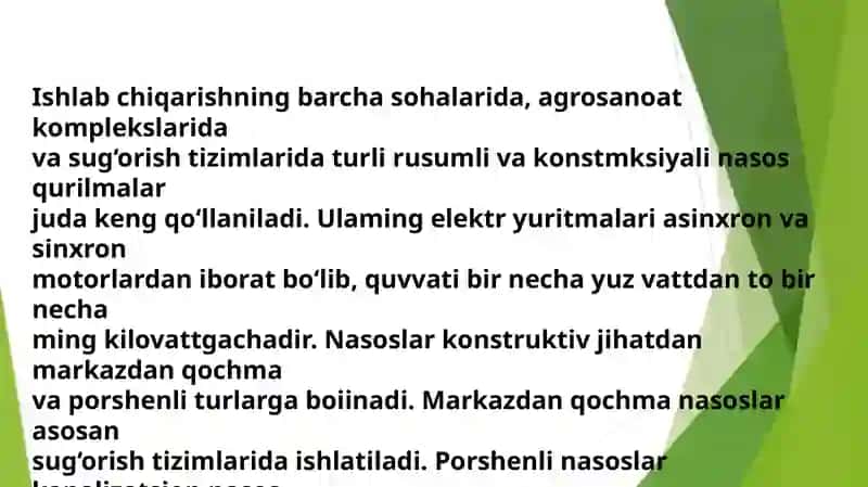 Konveyer va nasoslarni ishlatish davomida elektr energiya tejamkorligiga erishish 4