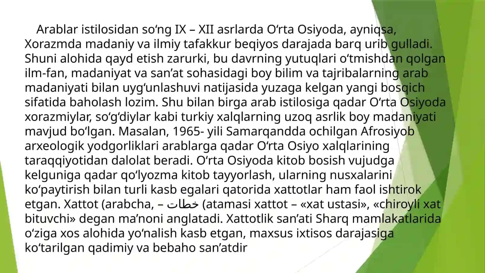 Xatti forsiy Nasta’liq xatining O‘rta Osiyoda paydo bo‘lishi, rivoji, takomili 4