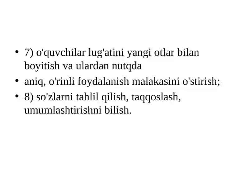 Ot, sifat, son, fe’l so‘z turkumlariga oid o‘tilganlarni takrorlash darslari 4