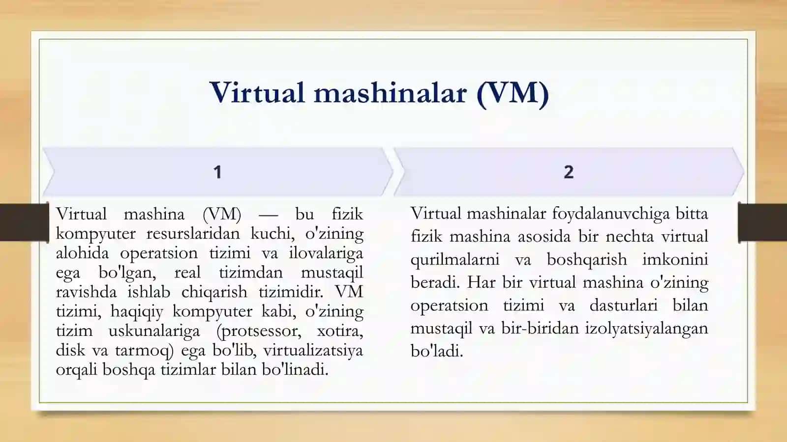 Kompyuterlarning virtualizatsiyasi: Virtual mashinalar va ularning foydasi, hypervisor turlari 4
