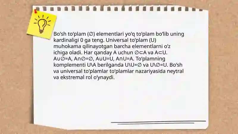 Toʻplamlar va ular ustida amallar 4