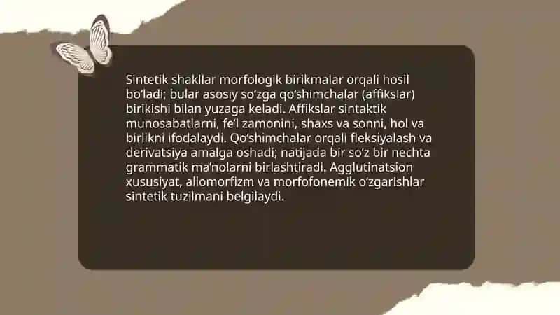 Sozlarning sintetik va analagik shakillari 4